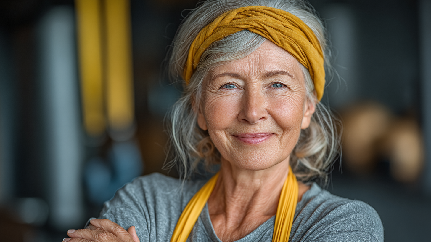 Persoană activă peste 60 de ani practicând exerciții în natură